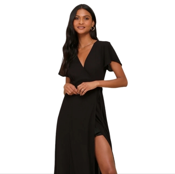 Lulu's Elegant Black Maxi Dress - Picture 1 of 15